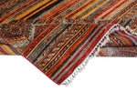 9x12 Multicolor and Red Green Tribal Rug