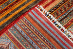 9x12 Multicolor and Red Green Tribal Rug
