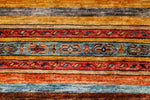 9x12 Multicolor and Red Green Tribal Rug