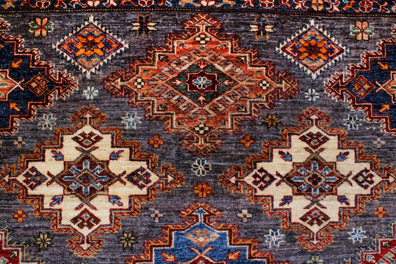Vintage Handmade 8x10 Brown and Ivory Anatolian Caucasian Tribal Distressed Area Rug