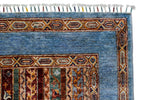 5x7 Multicolor and Blue Turkish Tribal Rug