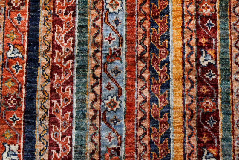 5x7 Multicolor and Blue Turkish Tribal Rug