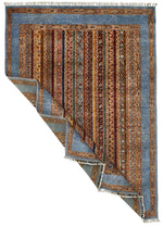5x7 Multicolor and Blue Turkish Tribal Rug