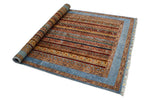 5x7 Multicolor and Blue Turkish Tribal Rug