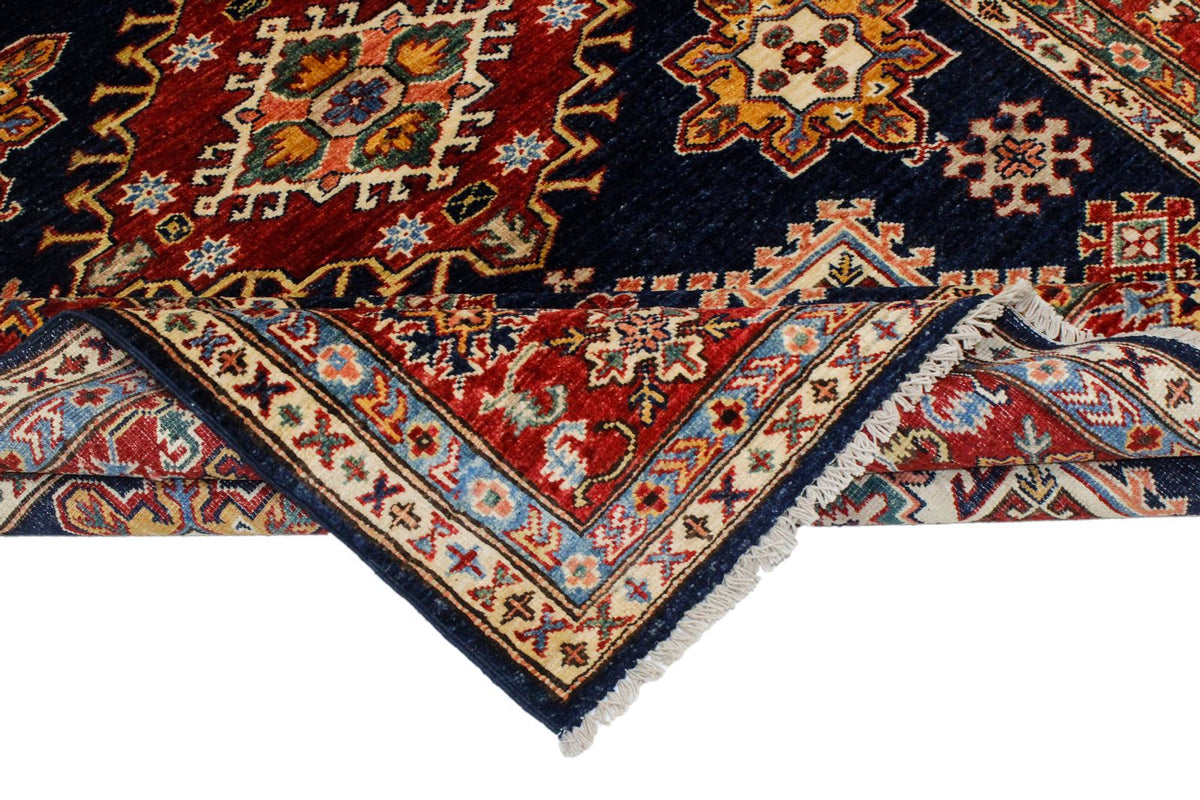 5x7 Navy and Red Kazak Tribal Rug