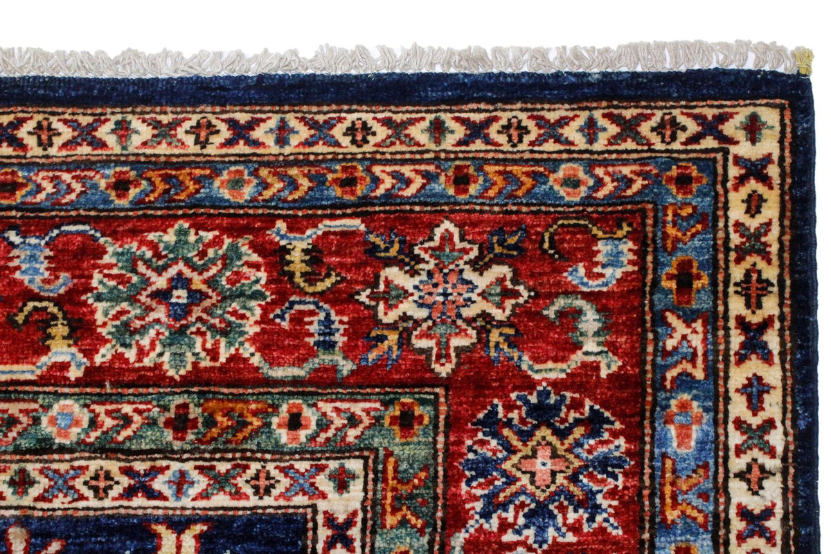 5x7 Navy and Red Kazak Tribal Rug