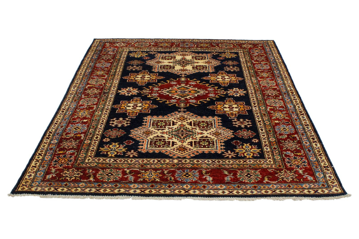 5x7 Navy and Red Kazak Tribal Rug