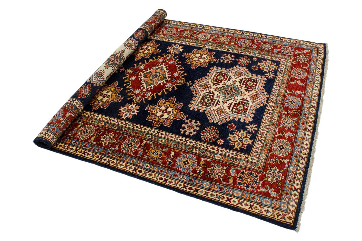 5x7 Navy and Red Kazak Tribal Rug