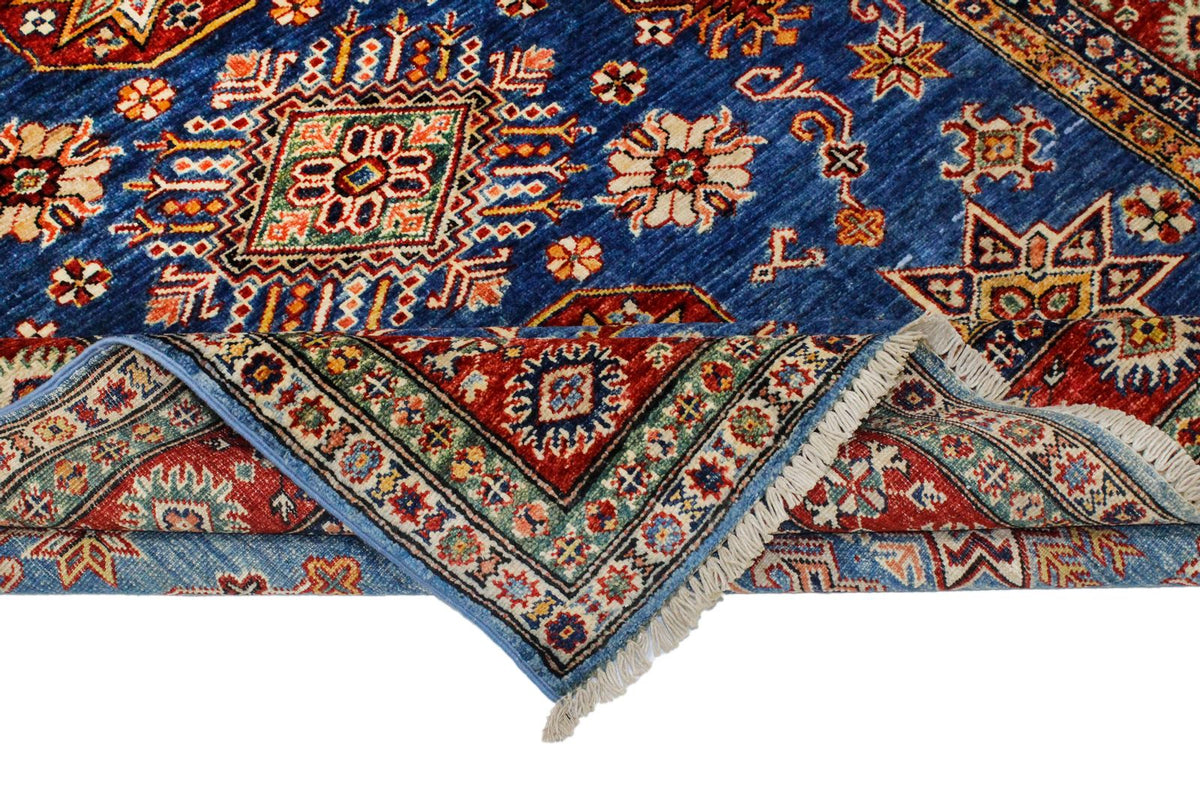 5x7 Blue and Red Kazak Tribal Rug