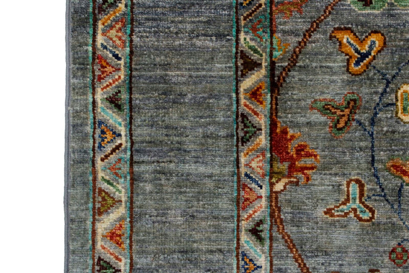 5x7 Gray and Multicolor Turkish Tribal Rug