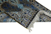 3x4 Black and Blue Turkish Silk Rug