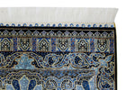 3x4 Black and Blue Turkish Silk Rug