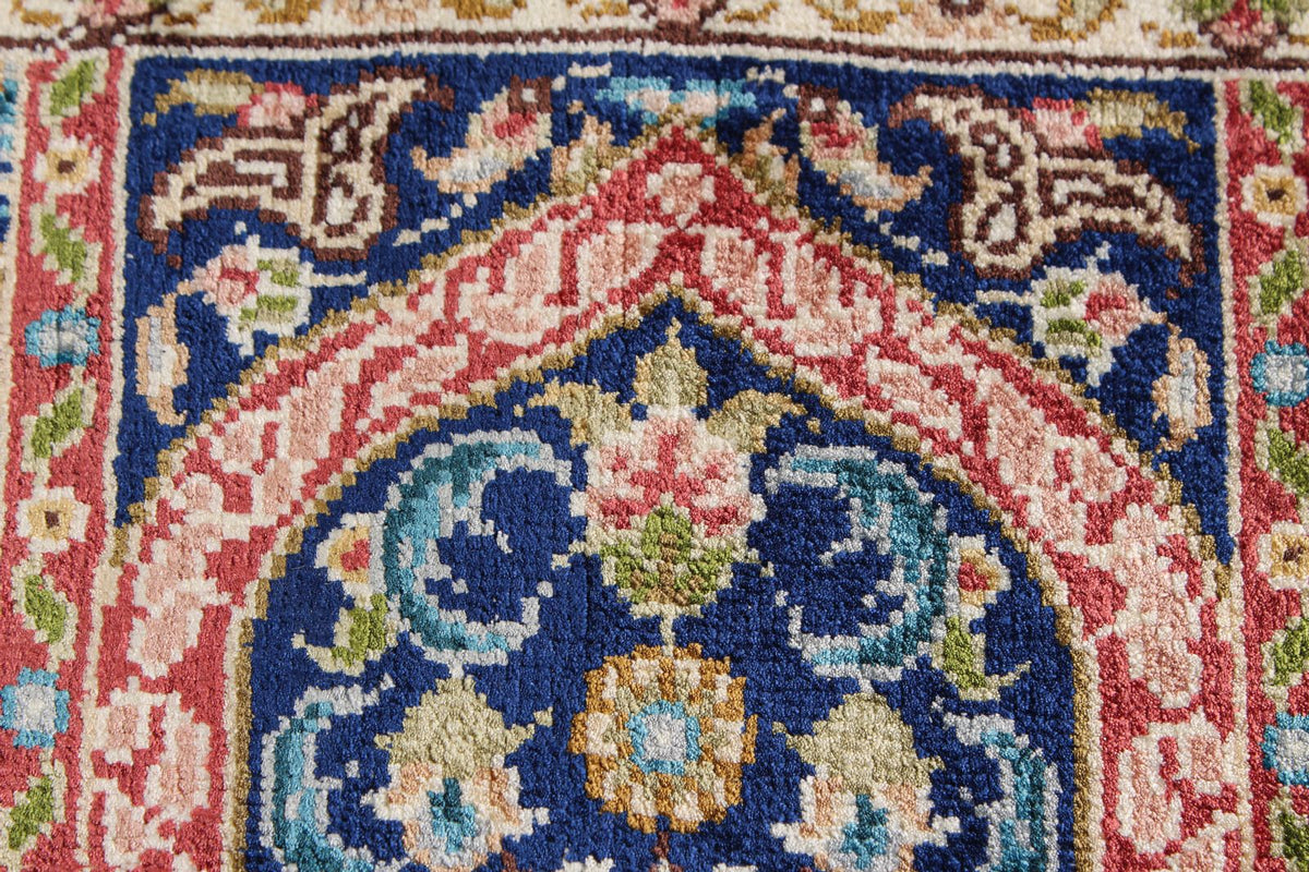 5x8 Green and Blue Turkish Silk Rug