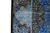 5x7 Black and Blue Turkish Silk Rug