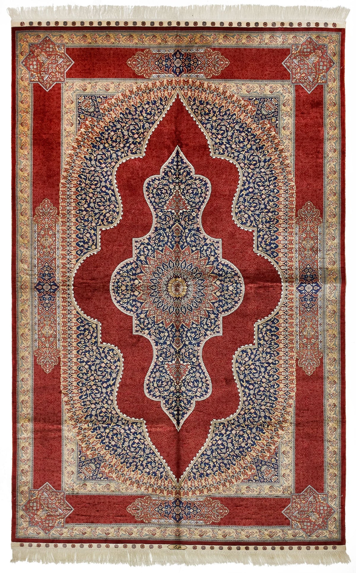 5x8 Red and Red Turkish Silk Rug