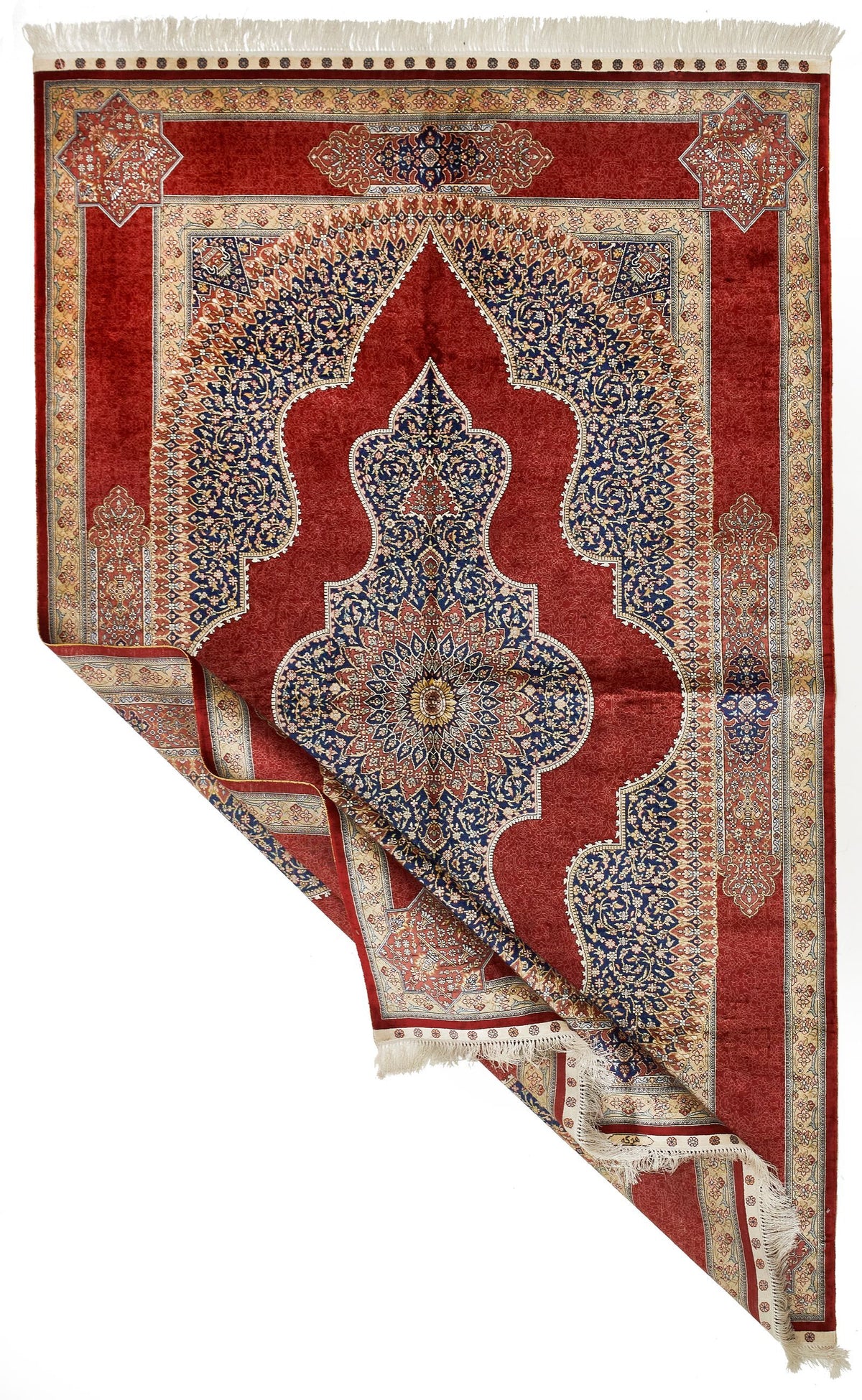 5x8 Red and Red Turkish Silk Rug