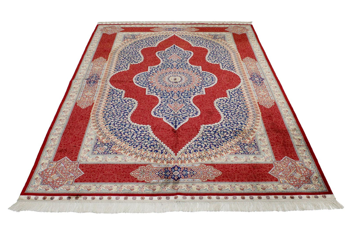 5x8 Red and Red Turkish Silk Rug