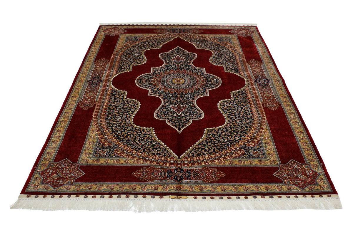5x8 Red and Red Turkish Silk Rug