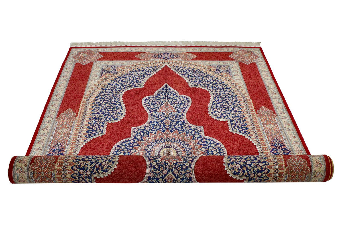 5x8 Red and Red Turkish Silk Rug
