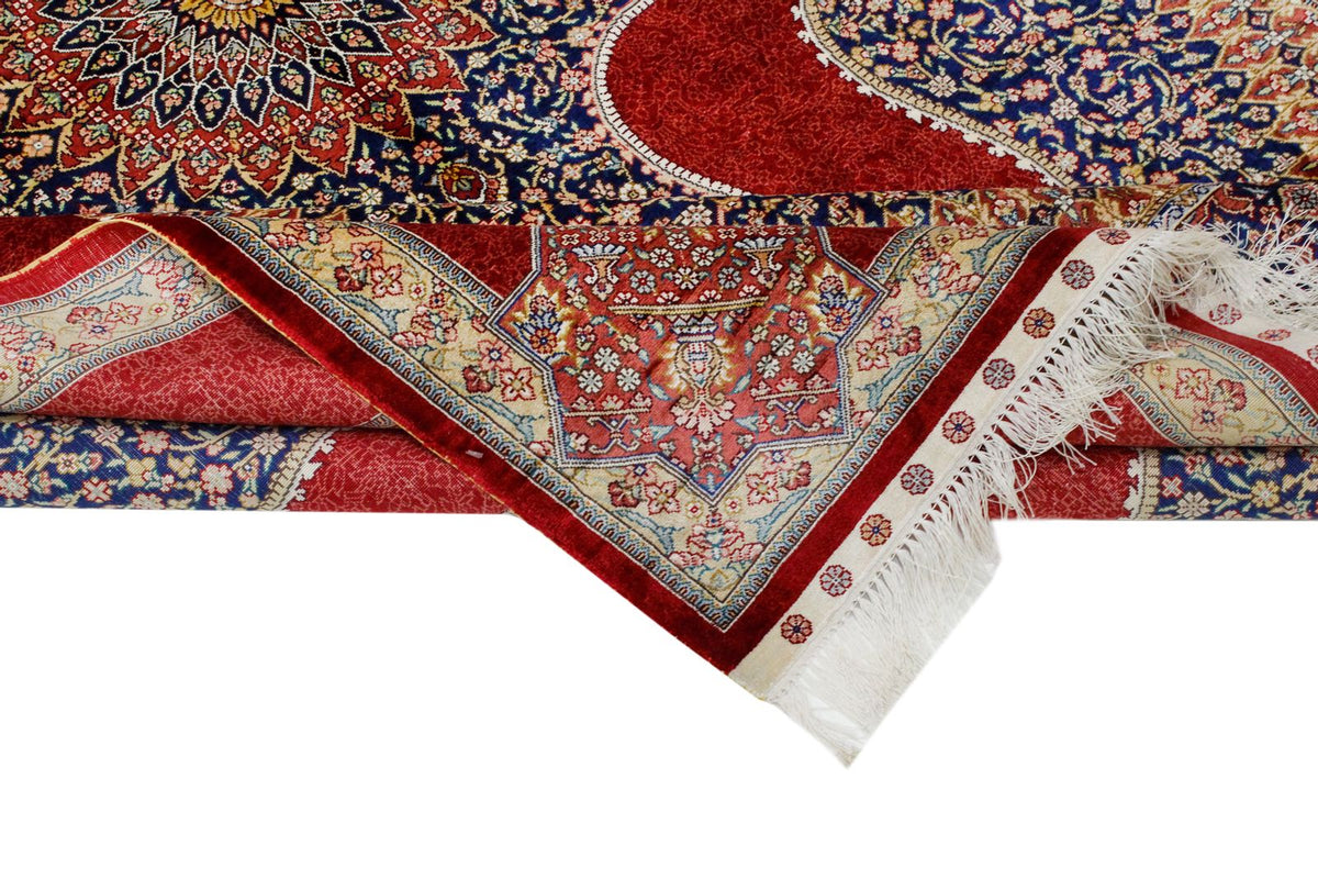 5x8 Red and Red Turkish Silk Rug