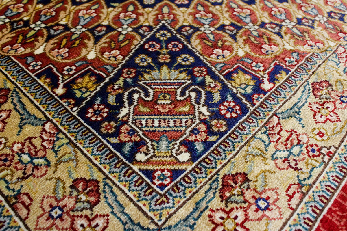 5x8 Red and Red Turkish Silk Rug