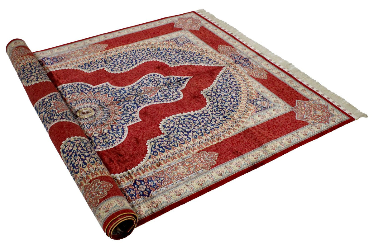 5x8 Red and Red Turkish Silk Rug