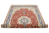 5x8 Red and Blue Turkish Silk Rug