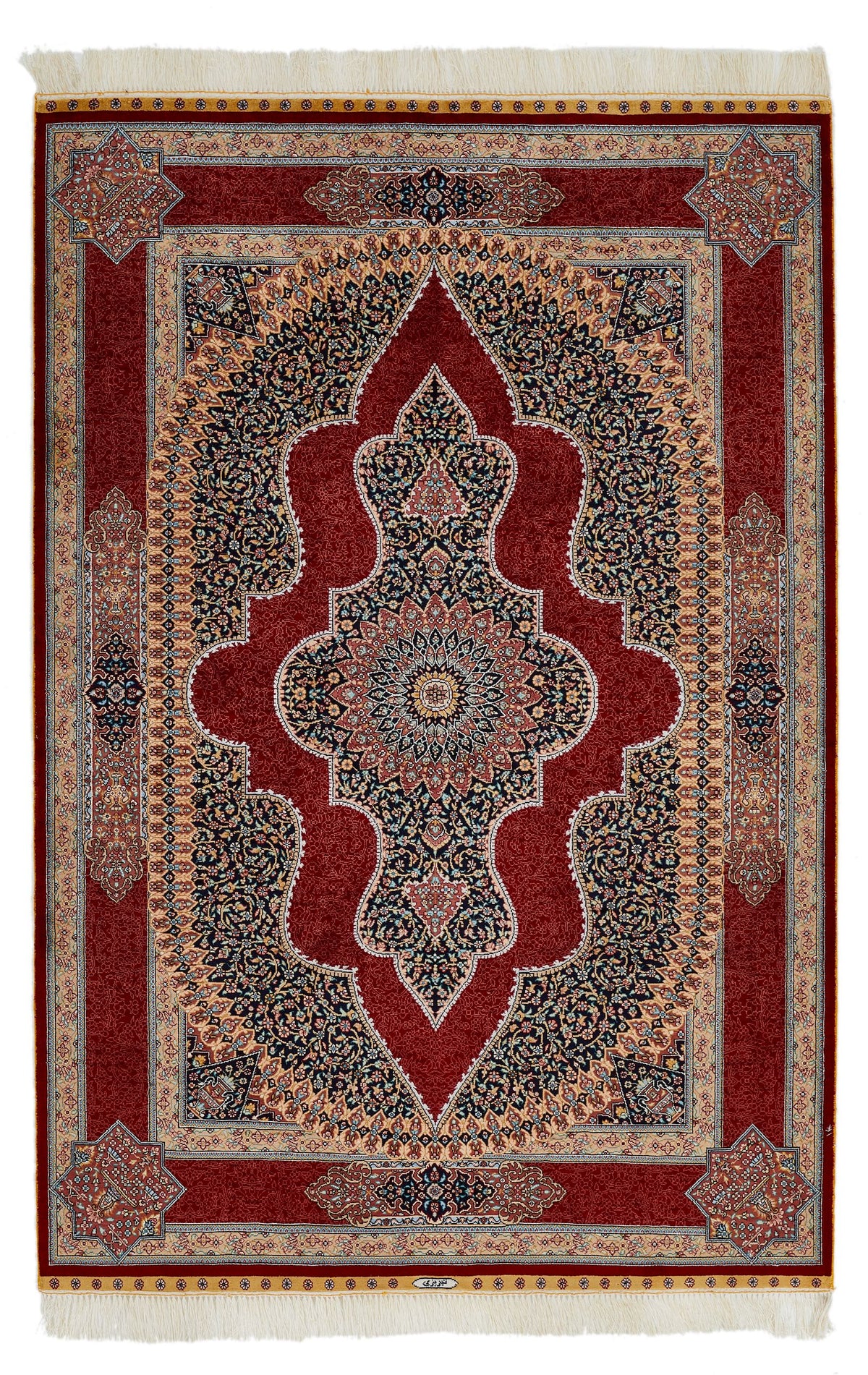 4x6 Red Turkish Silk Rug
