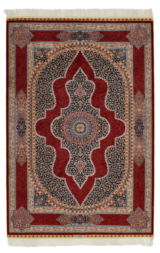 4x6 Red Turkish Silk Rug