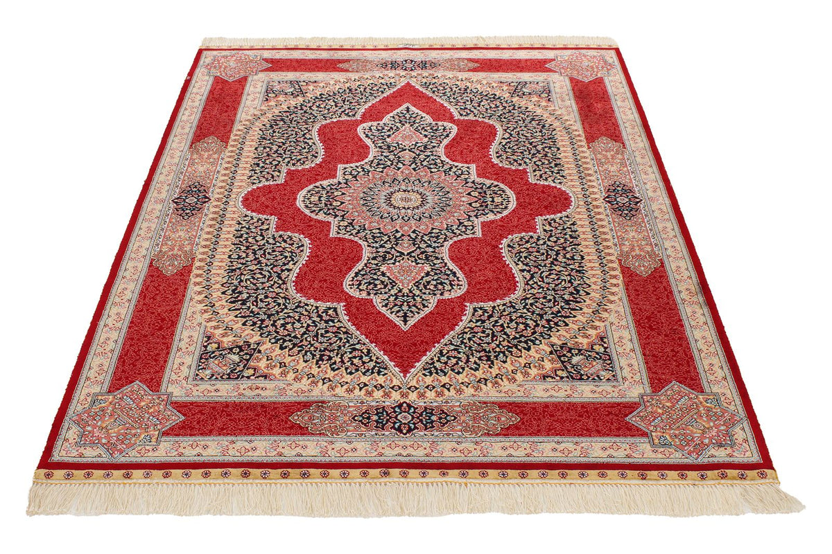 4x6 Red Turkish Silk Rug