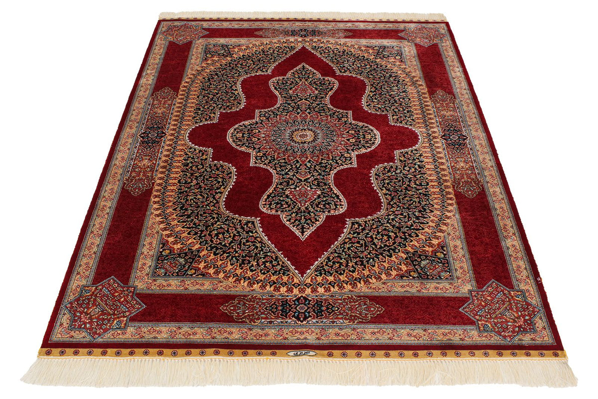 4x6 Red Turkish Silk Rug