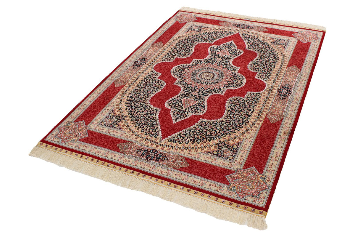 4x6 Red Turkish Silk Rug