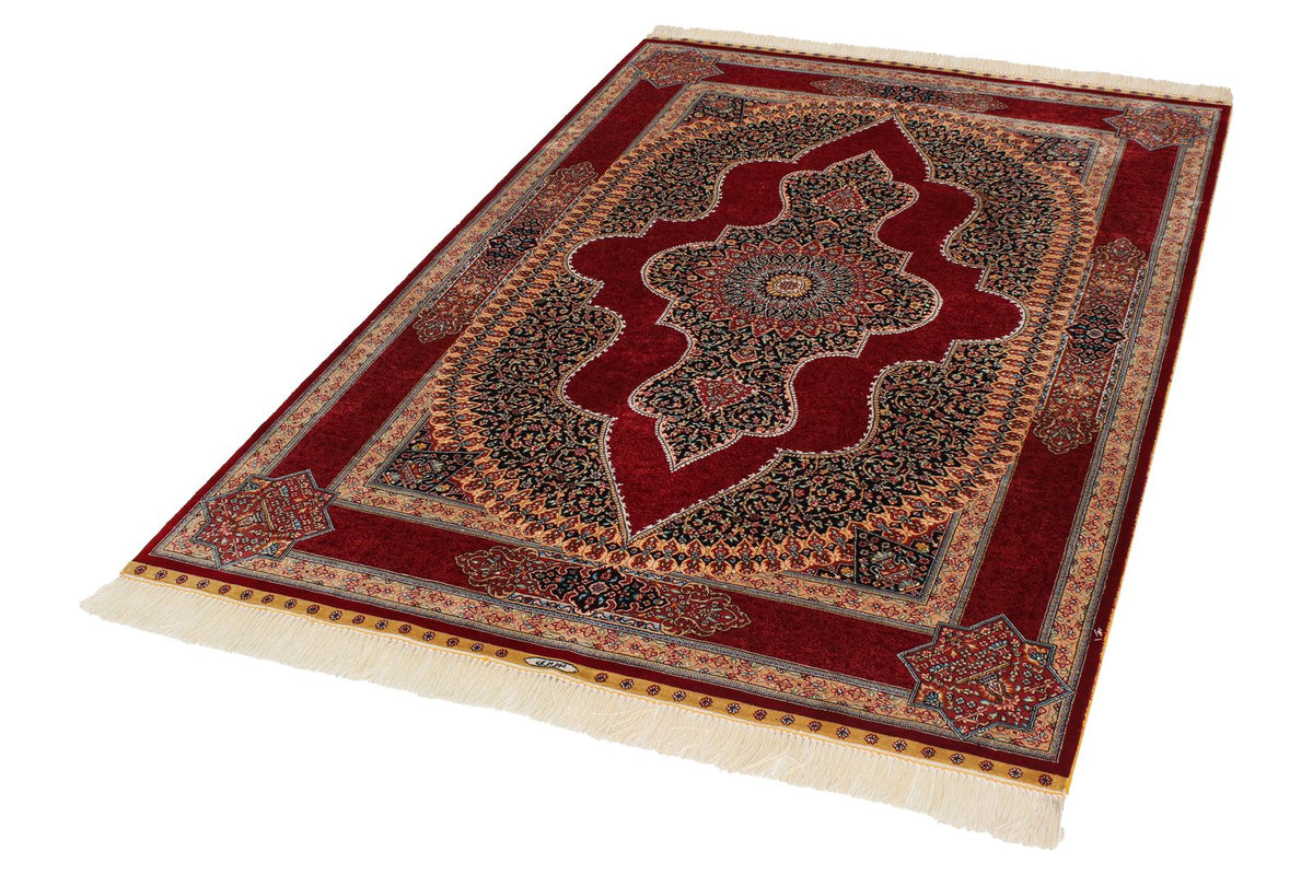 4x6 Red Turkish Silk Rug
