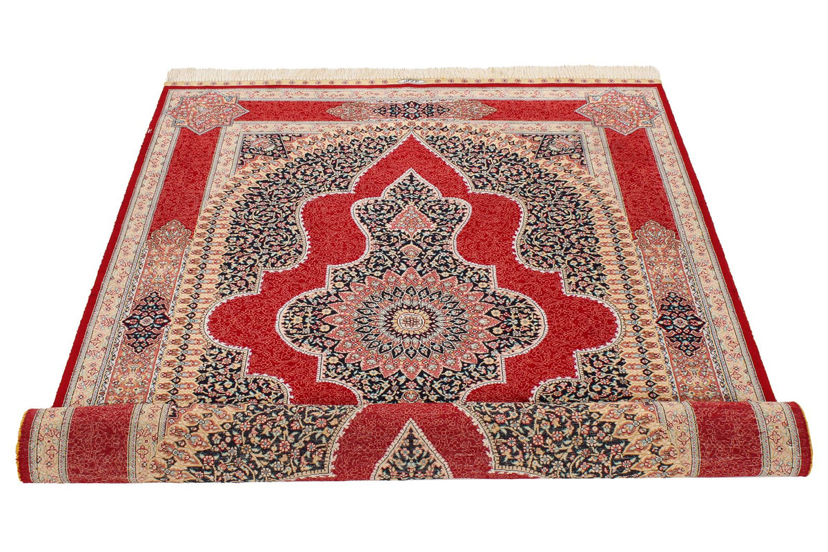 4x6 Red Turkish Silk Rug
