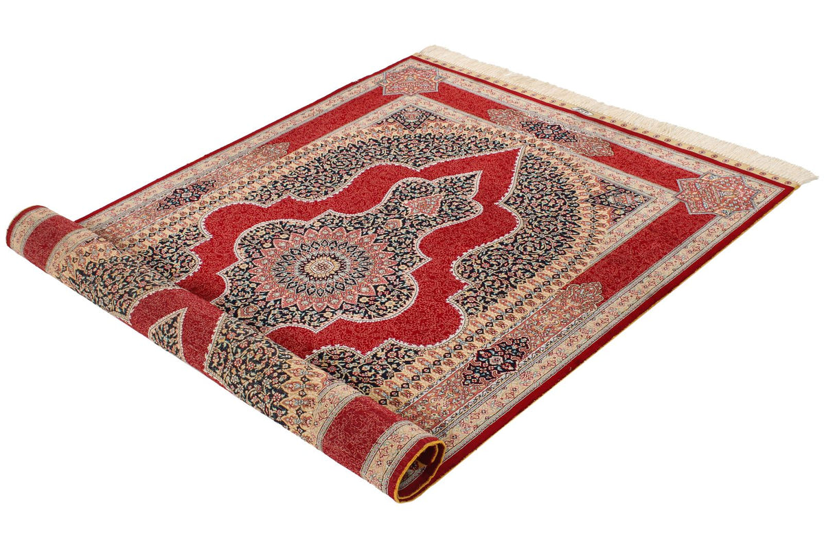 4x6 Red Turkish Silk Rug