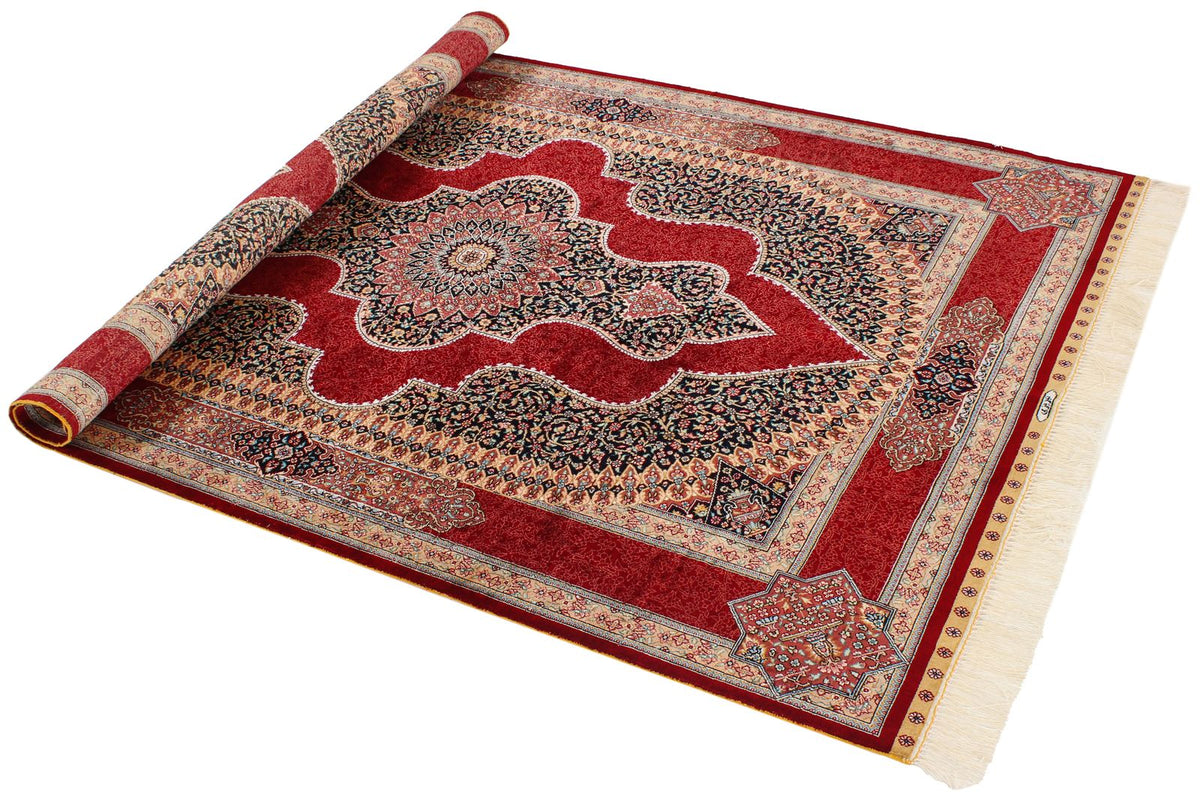 4x6 Red Turkish Silk Rug