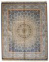 8x10 Navy and Blue Turkish Silk Rug