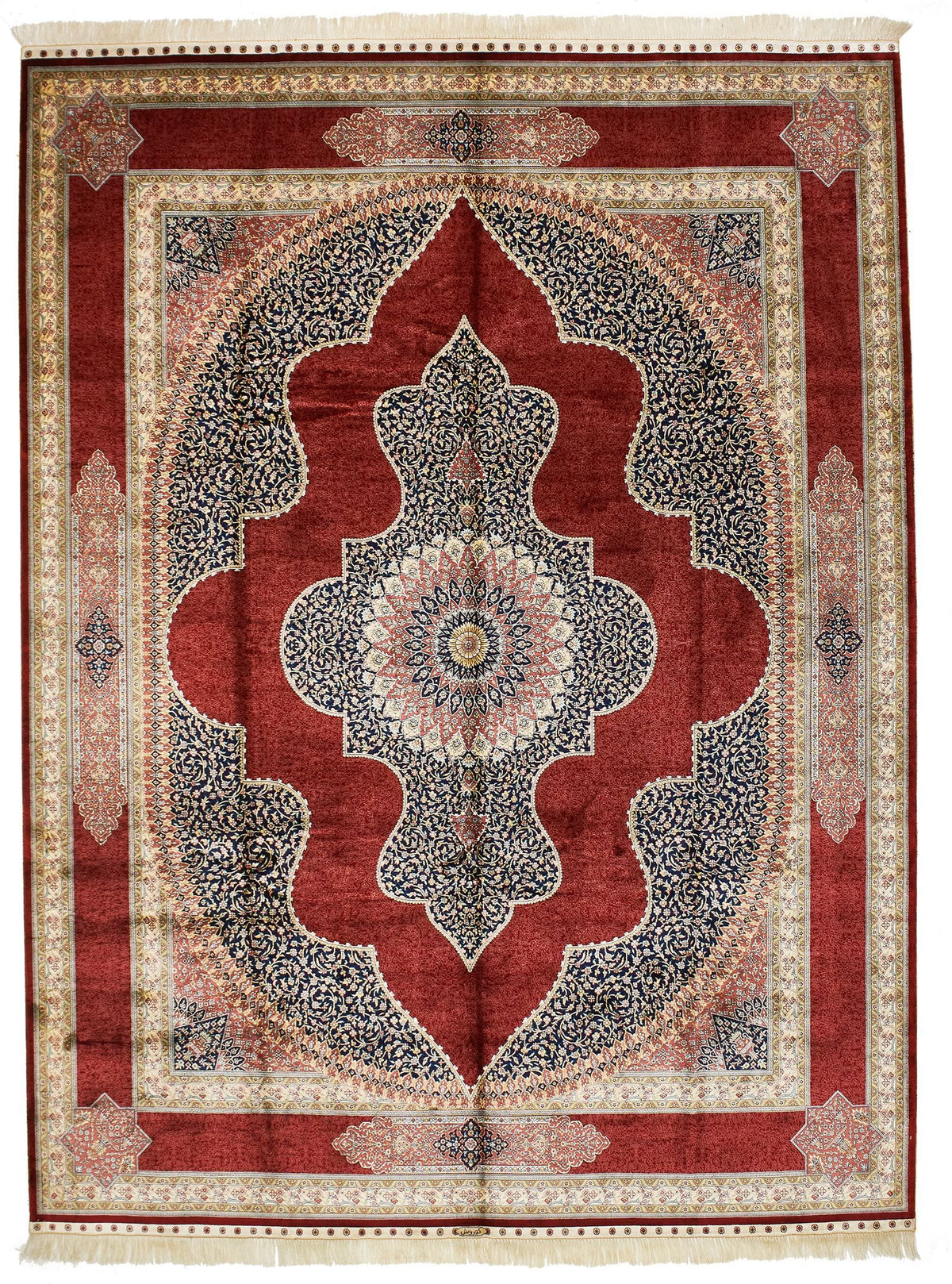 8x11 Red Turkish Silk Rug