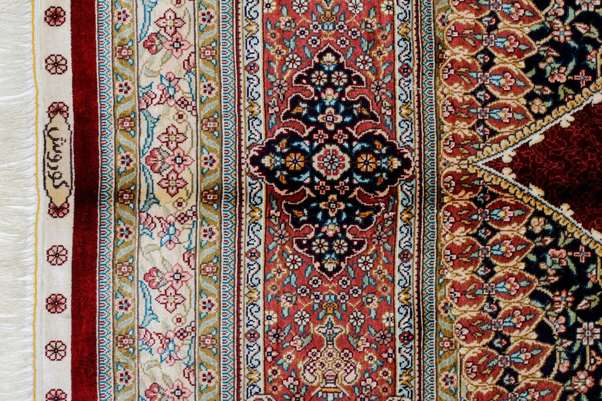 8x11 Red Turkish Silk Rug