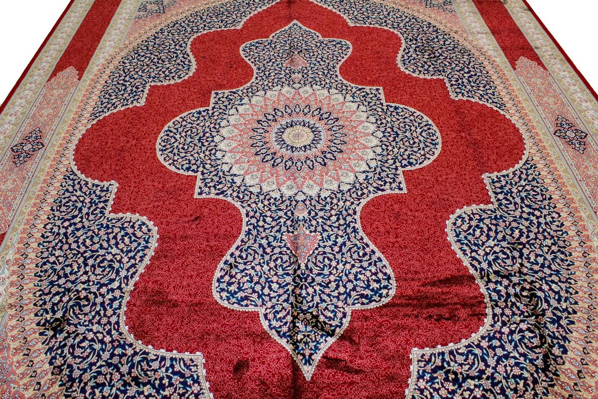 8x11 Red Turkish Silk Rug