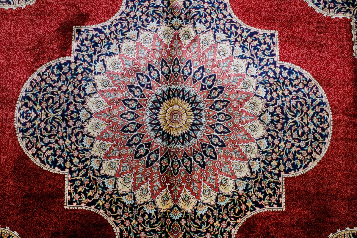 8x11 Red Turkish Silk Rug