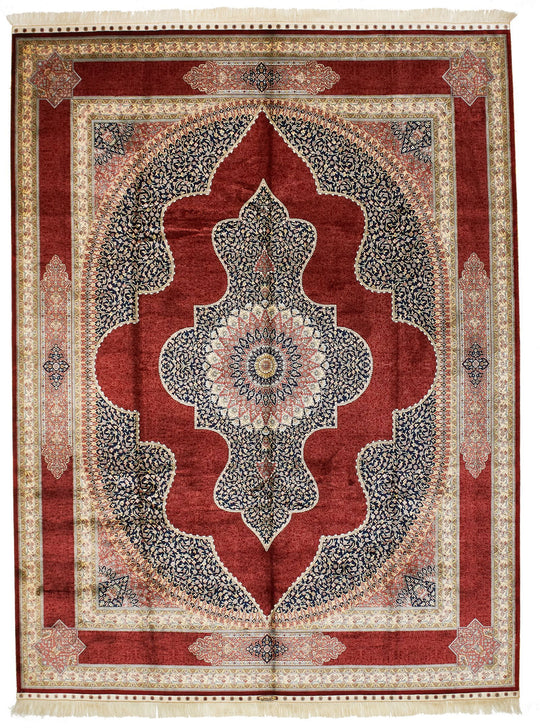 8x11 Red Turkish Silk Rug