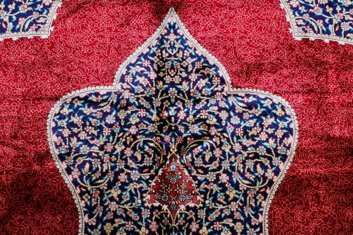 8x11 Red Turkish Silk Rug