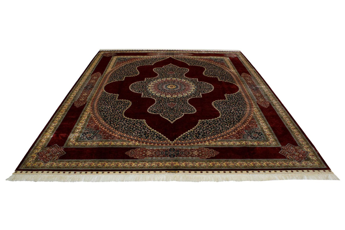 8x11 Red Turkish Silk Rug