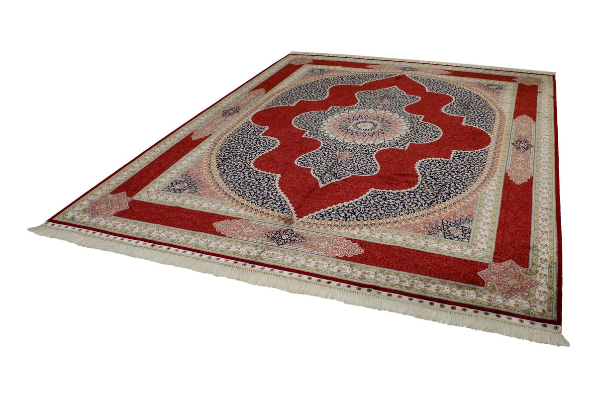 8x11 Red Turkish Silk Rug