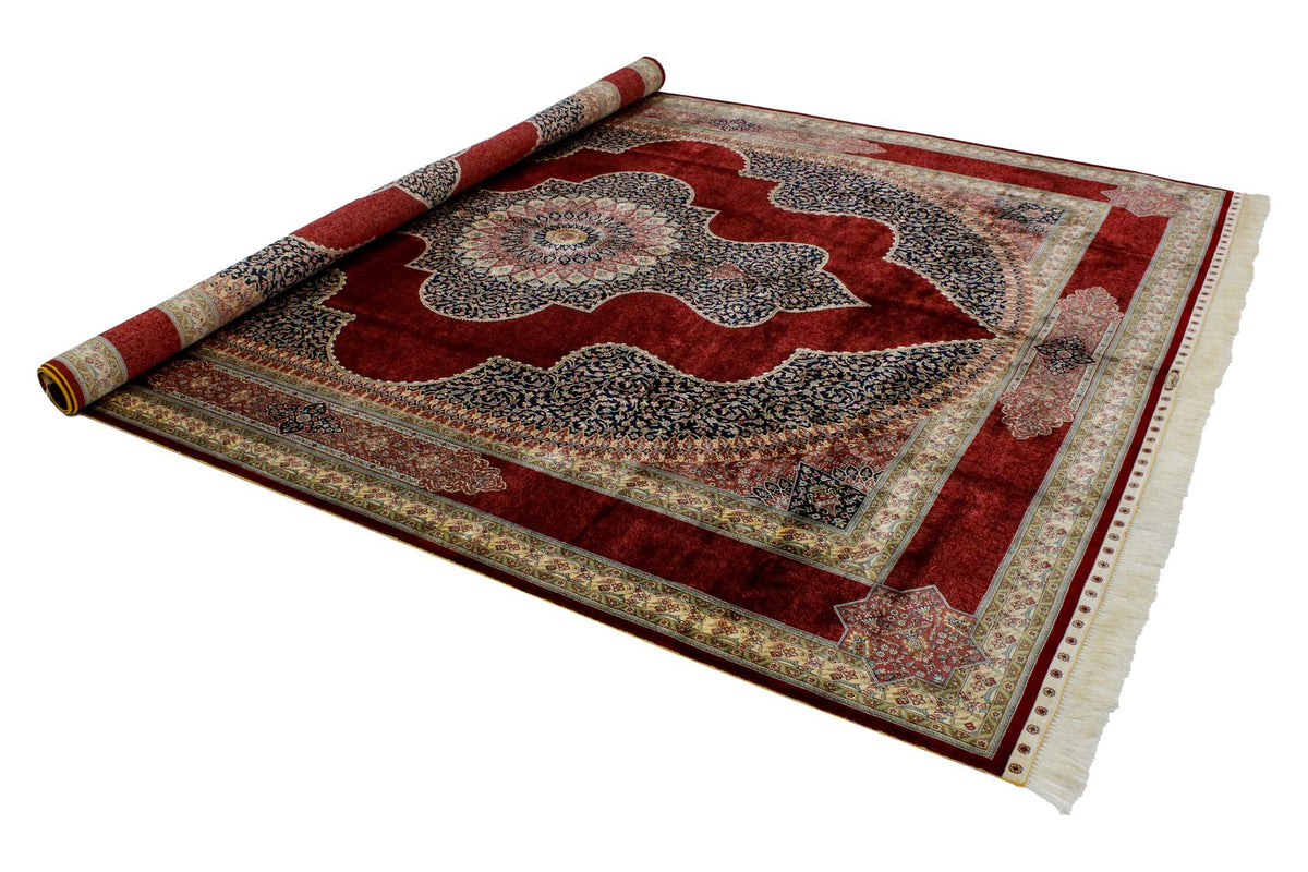 8x11 Red Turkish Silk Rug