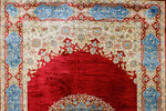 3x12 Red and Blue Turkish Silk Runner