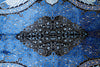 9x13 Black and Blue Turkish Silk Rug