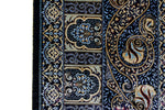 10x14 Black and Blue Turkish Silk Rug