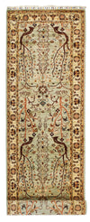 3x10 Blue and Ivory Turkish Tribal Runner